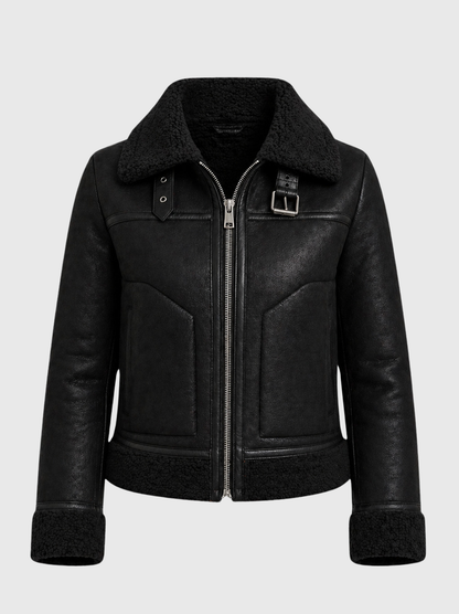 Chaqueta en Cuero Aterciopelado - Interior en Algodon Peruano
