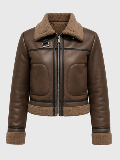 Chaqueta en Cuero Aterciopelado - Interior en Algodon Peruano